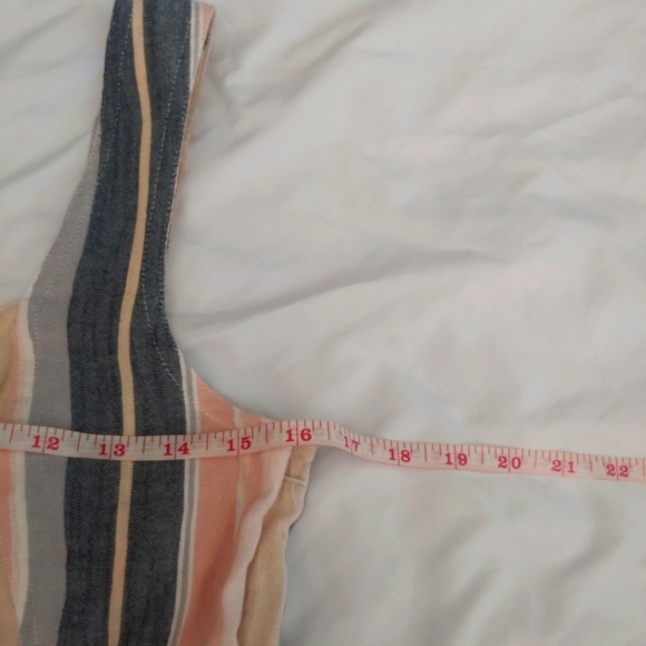 American Eagle Romper Shorts Grey and Coral Striped Women's Size Small - Picture 6 of 7